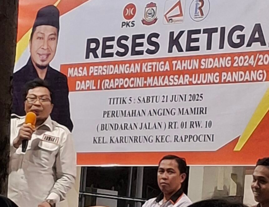 Anggota DPRD Makassar Anwar Faruq menggelar Reses Ketiga Sidang 2024/2025, Sabtu (21/6/2025).