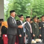 Upacara peringatan Hari Lahir Pancasila yang digelar di Lapangan Pemuda, Kota Bulukumba, Senin (2/6/2025).