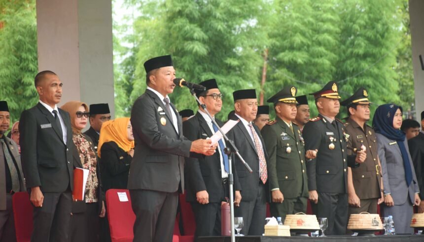 Upacara peringatan Hari Lahir Pancasila yang digelar di Lapangan Pemuda, Kota Bulukumba, Senin (2/6/2025).