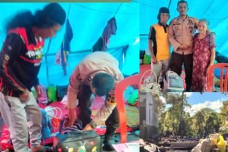 Petugas Polisi di Bulukumba bantu korban kebakaran dengan donasi, (3/6/2025).