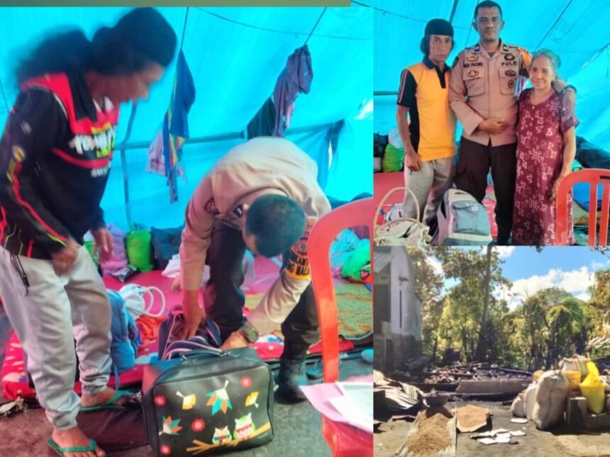 Petugas Polisi di Bulukumba bantu korban kebakaran dengan donasi, (3/6/2025).
