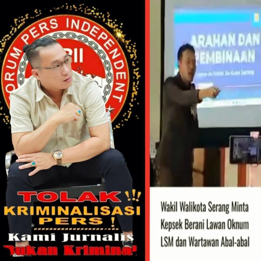 Organisasi Pers Indonesia mengecam pernyataan wakil wali kota Serang terkait sebutan wartawan bodrex, Juni 2025.