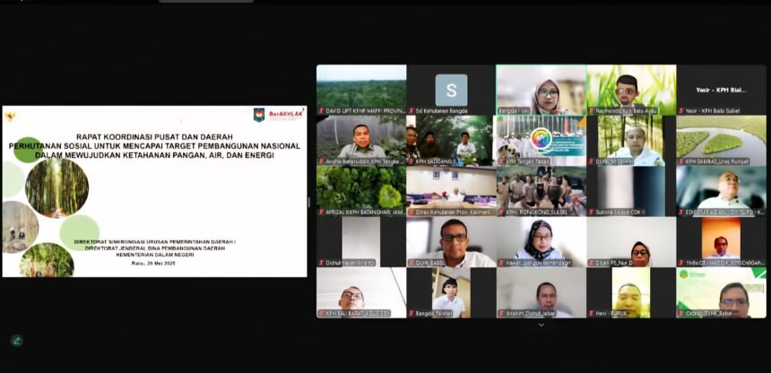 Kementerian Dalam Negeri Indonesia menggelar rapat koordinasi secara daring untuk mendorong peran Perhutanan Sosial.