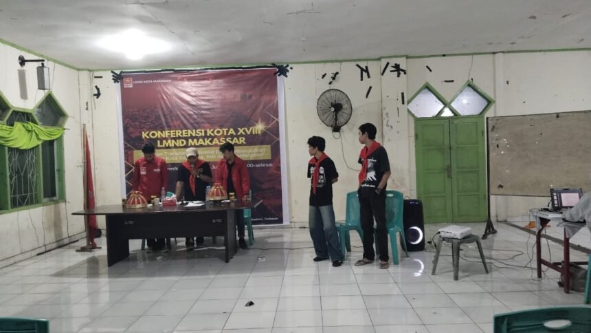 Liga Mahasiswa Nasional untuk Demokrasi (LMND) Eksekutif Kota Makassar menggelar Konferensi Kota (Konferkot) ke-18.