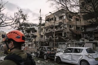 Pemukiman Bnei Brak di Tel Aviv, wilayah Palestina yang diduduki di bagian tengah, setelah serangan rudal besar Iran, (17/6/2025). (qudsn/ho)