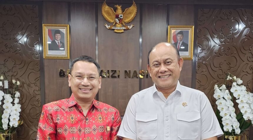 INTI Tangsel (Santo Wirawan/kiri) dan BGN (Prof. Dadan Hindayana/kanan) menjalin kerjasama untuk tingkatkan gizi anak, Juni 2025.