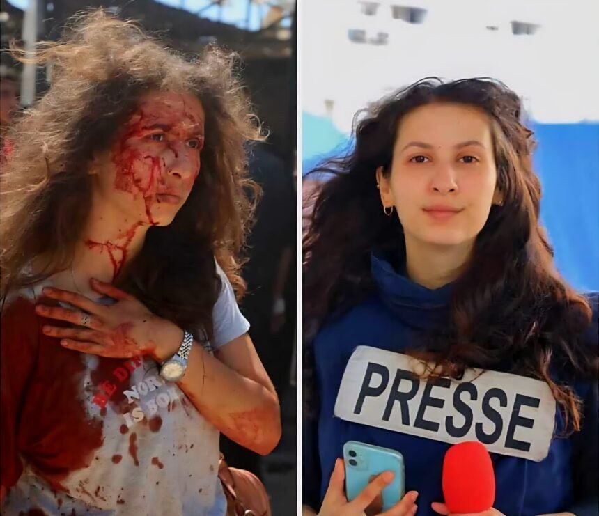 Jurnalis Bayan Abu Sultan terluka ketika pendudukan Israel mengebom resor "Al-Baqa" di pantai Gaza.
