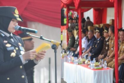 Peringati HUT Bhayangkara ke-79, Polres Pelabuhan Makassar di halaman Mapolres Pelabuhan Makassar, Selasa, 1 Juli 2025. (paul/mediapesan)