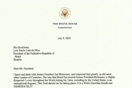 Presiden Amerika Serikat Donald Trump kenakan tarif 50 persen untuk Brasil, (9/7/2025). (geopoliticsprime/ho/mp)