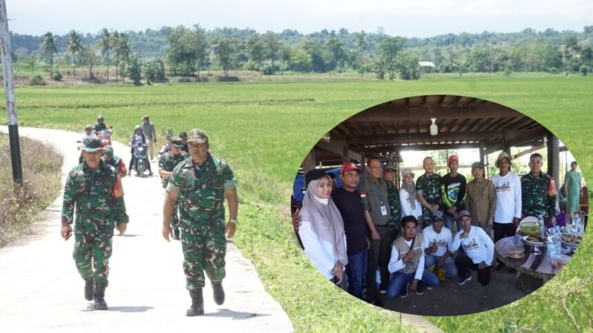 Keterangan foto: Brigjen TNI Wawan Erawan bersama Tim Satgas Swasembada Pangan Kementan RI meninjau lahan program Optimalisasi Lahan (Oplah) di Desa Salo Dua, Kecamatan Maiwa, Enrekang, Kamis, 14 Agustus 2025. Kunjungan juga diisi dialog dengan kelompok tani setempat untuk membahas kendala dan solusi ketahanan pangan.