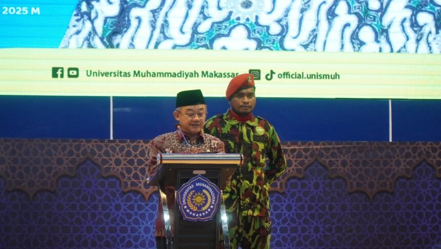 Menteri Pendidikan Dasar dan Menengah RI, Prof. Dr. Abdul Mu’ti, M.Ed., dalam Seminar Nasional Musyawarah Wilayah III Majelis Tarjih dan Tajdid Pimpinan Wilayah Muhammadiyah (PWM) Sulawesi Selatan di Balai Sidang Muktamar Universitas Muhammadiyah Makassar, Sabtu, 2 Agustus 2025.