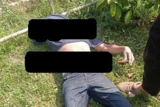 Jurnalis Adityawarman dibunuh di kebun sendiri di kawasan Dealova, Kelurahan Air Kepala Tujuh, Kecamatan Gerunggang, Kota Pangkalpinang, Jumat (8/8/2025) siang.