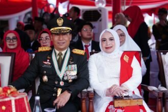 Pangdam XIV/Hasanuddin, Mayjen TNI Windiyatno, hadir bersama Ketua Persit Kartika Chandra Kirana, Ny. Infita Windiyatno.