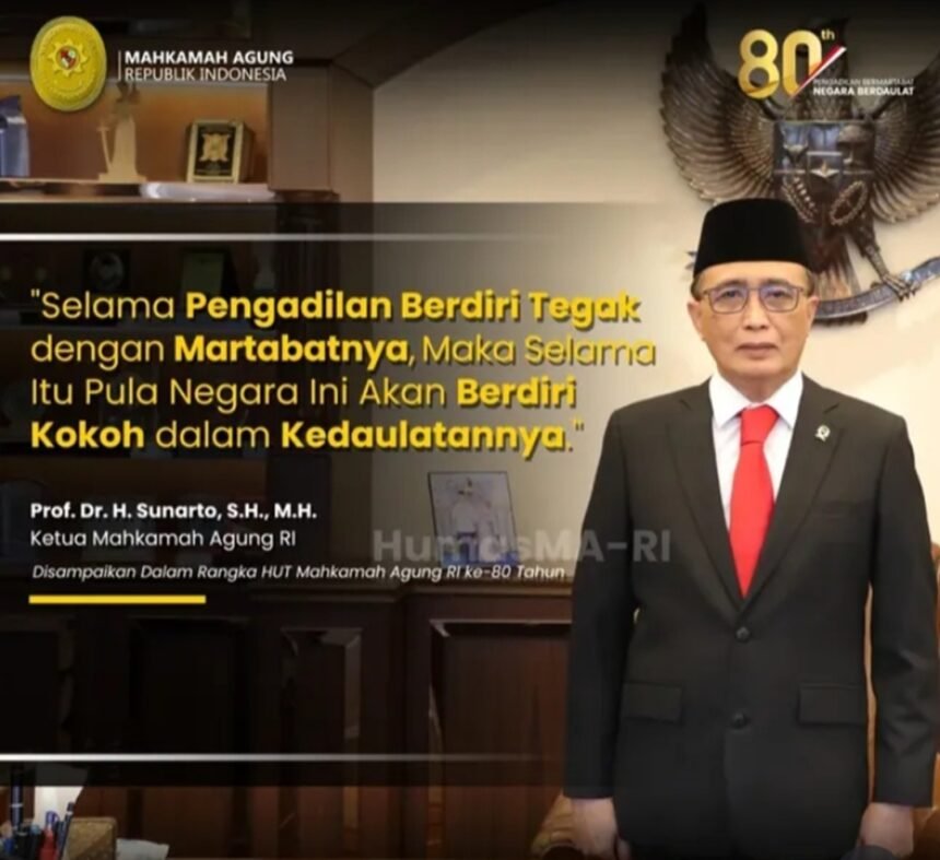 Ketua Mahkamah Agung RI, Prof. Dr. H. Sunarto, S.H., M.H., menyampaikan pesan dalam rangka HUT ke-80 RI.