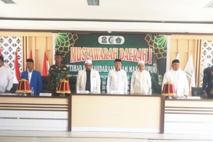 Musyawarah Daerah (Musda) I Ittihad Persaudaraan Imam Masjid (IPIM) Kabupaten Jeneponto digelar di Kantor Kemenag Urusan Haji Jeneponto, Sabtu (30/8/2025), dihadiri pengurus IPIM dari 11 kecamatan bersama perwakilan pemerintah daerah dan tokoh agama.