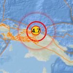 Info Gempa dirasakan Mag:4.7, 29-Agu-25 17:16:10 WIB, Lok:2.24 LS, 140.51 BT (Pusat gempa berada di laut 40 km timur laut Kabupaten Jayapura), Kedalaman:10 Km. (BMKG/HO)