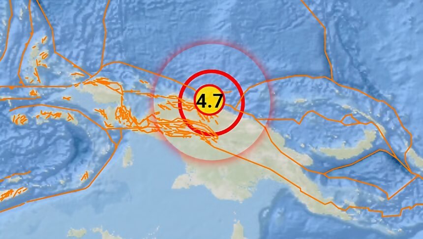 Info Gempa dirasakan Mag:4.7, 29-Agu-25 17:16:10 WIB, Lok:2.24 LS, 140.51 BT (Pusat gempa berada di laut 40 km timur laut Kabupaten Jayapura), Kedalaman:10 Km. (BMKG/HO)
