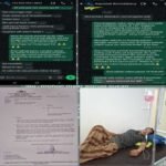 Tangkapan layar percakapan WhatsApp antara keluarga korban dengan pihak puskesmas dan kepolisian, surat laporan resmi kasus pengeroyokan di Polsek Galesong Utara, serta kondisi korban Rasul Dg Sore saat menjalani perawatan medis.