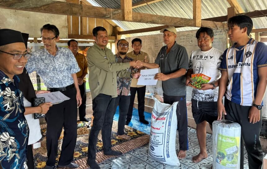 Kelompok tani di Desa Padangloang, Kecamatan Patampanua mendapatkan bantuan sarana produksi (saprodi) untuk budidaya cabe rawit, (4/9/2025).