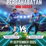 Ilustrasi pertandingan persahabatan mini soccer antara Tim Pemprov Kalimantan Utara melawan Tim Pemprov Sulawesi Selatan yang digelar di Lapangan Aryyaguna, Tanjung Selor, Jumat malam (19/9/2025).