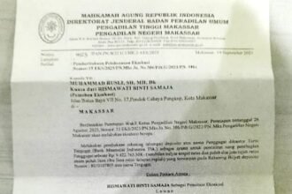 Eksekusi warisan Rp 9,4 miliar di Bank Muamalat, PN Makassar jadwalkan pelaksanaan pada Kamis, 25 September 2025.