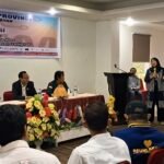 Wakil Ketua Umum Bidang Usaha Media Siber dan Digital SMSI Pusat, Ilona Juwita, menyampaikan paparannya dalam Musyawarah Provinsi SMSI Sulsel di Makassar, Rabu (10/9/2025).
