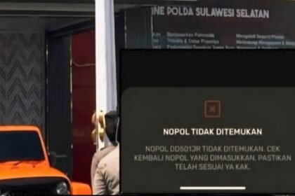 Ramai soal Rubicon oranye, Kasikum Polrestabes Makassar akui mobil miliknya: “Surat-Surat Lengkap, Hanya Pelatnya Sementara.” (screenshot/@teropong_gowaa/ho)