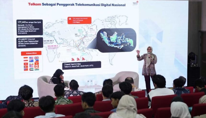 Telkom Luncurkan AI Campus di Yogyakarta: Menenun Ekosistem Kecerdasan Buatan dari Kampus ke Industri 1 Direktur Utama Telkom, Dian Siswarini, memaparkan peran Telkom sebagai penggerak transformasi digital nasional dalam peluncuran Telkom AI Campus di Universitas Muhammadiyah Yogyakarta.