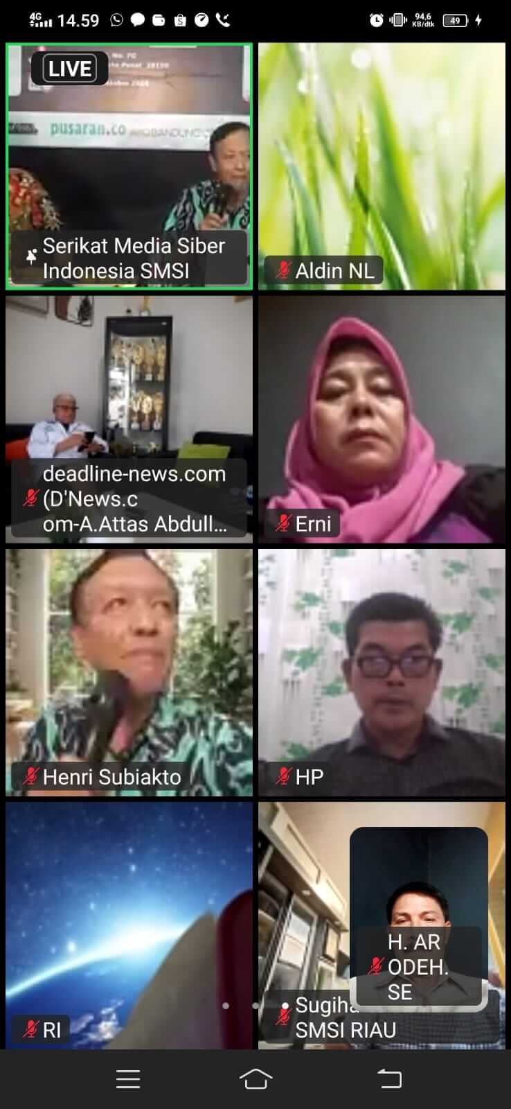 Prof. Henri Subiakto: UU ITE Penting, Tapi Jangan Jadi Alat Pembungkam Pers dan Kebebasan Berpendapat 2 Prof. Henri Subiakto saat menjadi narasumber dalam Dialog Nasional “Media Baru vs UU ITE” yang digelar SMSI Pusat secara daring, Selasa (28/10/2025).