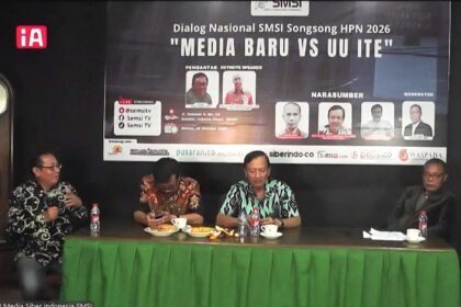 Suasana Dialog Nasional SMSI bertema “Media Baru vs UU ITE” di Jakarta, Selasa (28/10/2025). (smsi/ho/mediapesancom)