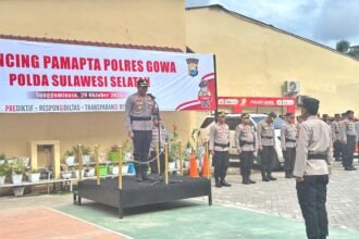 Polres Gowa Mantapkan Transformasi Pelayanan Melalui Launching Pamapta 19 Kapolres Gowa AKBP Muhammad Aldy Sulaiman memimpin Upacara Launching Pamapta sebagai langkah nyata Polres Gowa memperkuat transformasi pelayanan publik Polri yang cepat, tepat, dan humanis.