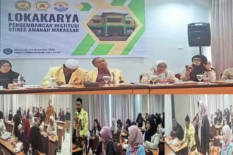 Suasana lokakarya pengembangan institusi STIKES Amanah Makassar di Hotel Amaris Hertasning, 24 November 2025.