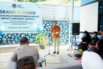 Grand Opening SPPG Tomenawa di Kecamatan Baraka, Enrekang, menandai dimulainya program Makan Bergizi Gratis bagi 3.000 penerima manfaat.