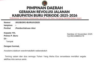 Gerakan Revolusi Jalanan Kabupaten Buru turun ke jalan! Mereka menuntut keadilan atas dugaan peredaran ilegal 700 kaleng sianida di Gunung Botak. Hukum tak boleh tumpul ke atas — rakyat menunggu tindakan tegas!