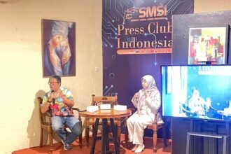 Diskusi di Press Club Indonesia menghadirkan pembicara yang membahas masa depan ekosistem media digital dalam era platform global, (15/11/2025).