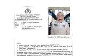 Kepala SMKN 1 Dolok Masihul dalam kasus ratusan juta pengadaan seragam sekolah.
