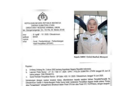 Kepala SMKN 1 Dolok Masihul dalam kasus ratusan juta pengadaan seragam sekolah.