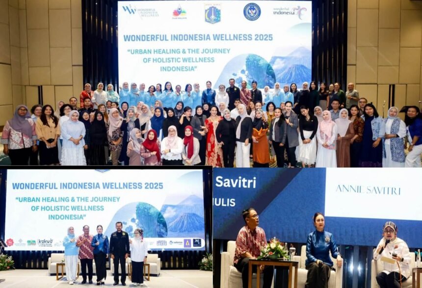 Peserta dari berbagai sektor berkumpul dalam rangkaian Wonderful Indonesia Wellness 2025 di Jakarta, membahas perjalanan dan praktik wellness holistik berbasis kearifan lokal bersama Annie Savitri dan Agus Hartono.
