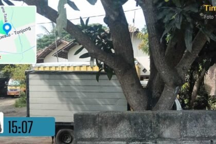 Diduga penimbunan solar subsidi, kendaraan pengangkut terlihat keluar-masuk gudang di wilayah Kramatwatu, Serang.