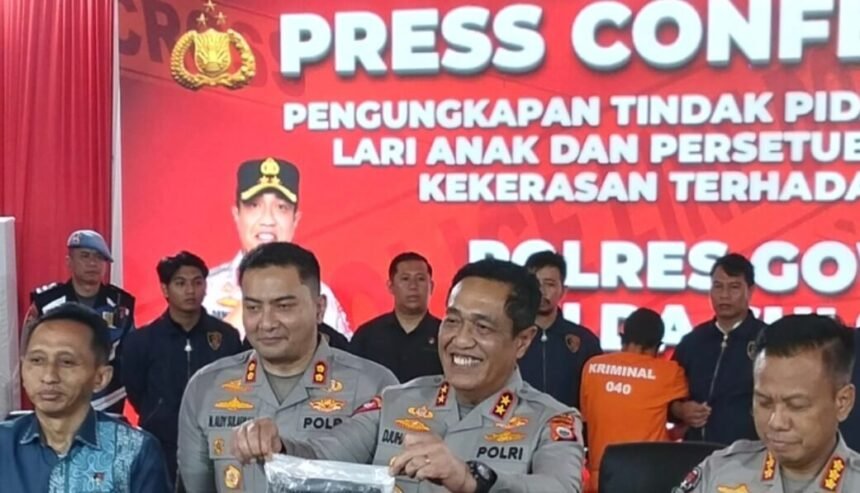 Kapolda Sulsel pimpin rilis kasus pencabulan anak di Polres Gowa, pelaku berhasil ditangkap setelah coba melarikan diri.