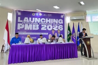 Suasana Launching Penerimaan Mahasiswa Baru (PMB) UNIMEN Tahun 2026 yang digelar di Aula Kampus I Universitas Muhammadiyah Enrekang, Selasa (20/1/2026).