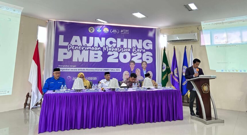 Suasana Launching Penerimaan Mahasiswa Baru (PMB) UNIMEN Tahun 2026 yang digelar di Aula Kampus I Universitas Muhammadiyah Enrekang, Selasa (20/1/2026).