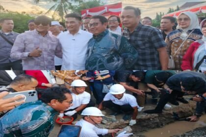 Peletakan batu pertama Museum Media Siber Indonesia di Serang dalam rangka HPN 2026, dihadiri pengurus SMSI, unsur Dewan Pers, dan jajaran Pemprov Banten.