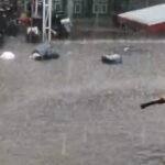 Hujan deras yang mengguyur Kota Enrekang, Sulawesi Selatan, Minggu (1/2/2026) sekitar pukul 17.00 Wita, menyebabkan genangan air di sejumlah titik.