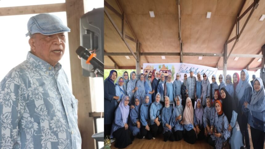Suasana hangat halalbihalal keluarga besar H. Pateala Karaeng Nyauru di Pantai Bosowa, mempererat silaturahmi lintas generasi.