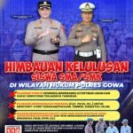 Satlantas Polres Gowa imbau siswa rayakan kelulusan dengan tertib—tanpa konvoi, coret-coret, dan knalpot brong demi keselamatan bersama.