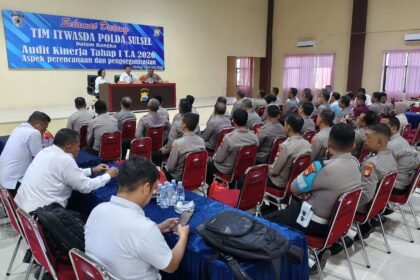 Polres Gowa terima audit kinerja Itwasda Polda Sulawesi Selatan, Sabtu (18/4/2026).