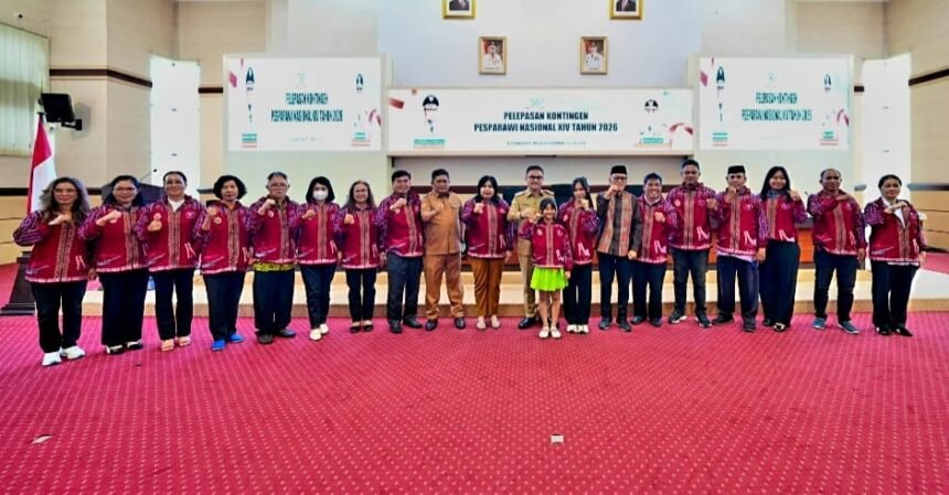 Kontingen Sulsel resmi dilepas menuju Pesparawi Nasional XIV Tahun 2026 di Manokwari, Papua Barat. Semangat, harmoni, dan doa mengiringi langkah para duta Sulawesi Selatan menuju prestasi terbaik.