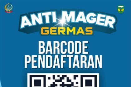 Pemkab Luwu menggelar GERMAS Anti Mager pada Sabtu, 4 Juli 2026 di Lapangan Andi Djemma. Masyarakat dapat mendaftar melalui QR Code yang disediakan panitia.