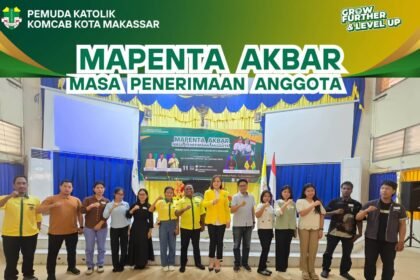 Pemuda Katolik Komisariat Cabang Kota Makassar resmi menggelar MAPENTA Akbar 2026 di Universitas Atma Jaya Makassar, Sabtu (11/7/2026). Kegiatan bertema "Ad Maiora Natus Sum" ini menjadi langkah awal mencetak kader muda yang berkarakter, berjiwa kebangsaan, serta siap mengabdi bagi gereja, masyarakat, dan Indonesia.